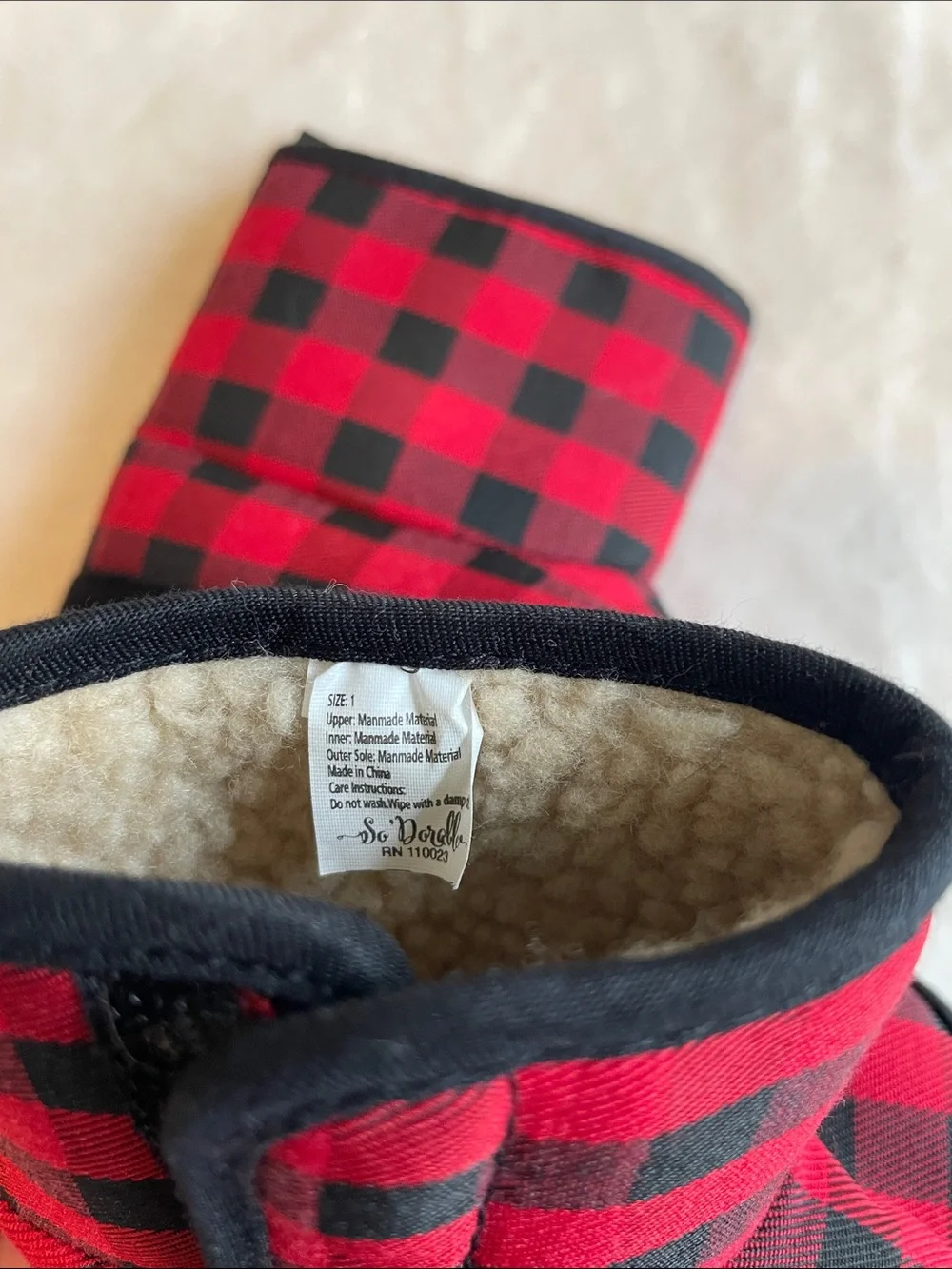 Buffalo Plaid Baby Booties